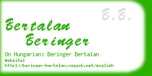 bertalan beringer business card